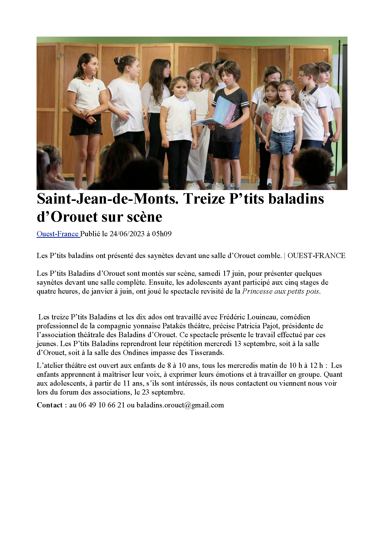 Ouest France du 24/06/2022